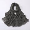 Soft Versatile Solid Bamboo Yarn Scarf With Star Rhinestone For Women