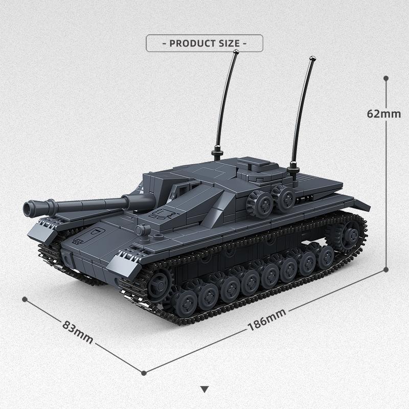 Seconda Guerra Mondiale Militare Tedesco Unione Sovietica Carro Armato Mini Action Figures Set di Blocchi da Costruzione 4 Cannone d'Assalto Veicolo Corazzato Mattoncini dell'Esercito Giocattoli per Adulti