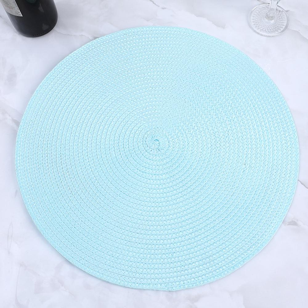 38cm Kulatá Pletená Podložka na Nádobí Omyvatelná Protiskluzová Podložka pod Mísu na Jídelní Stůl Tepelně Odolná Podložka pod Sklenici Podtácky Domácí Dekorace