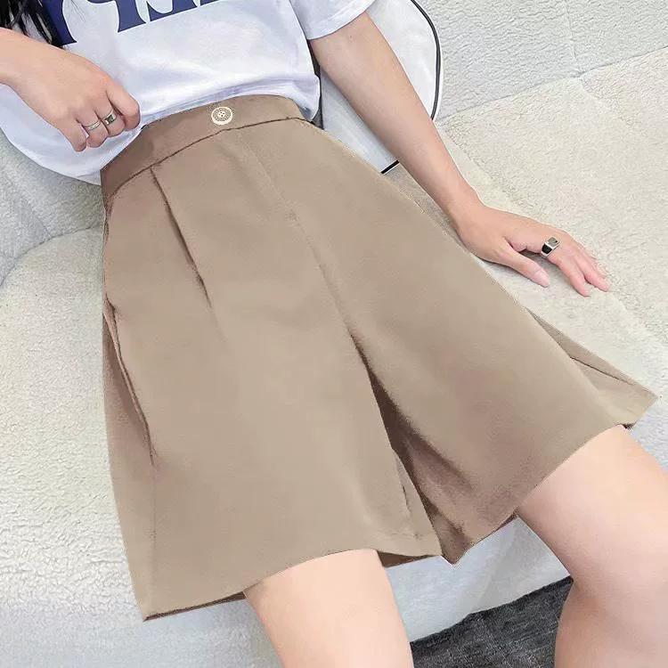 Pantaloni scurți de vară pentru femei, cu cinci puncte, negri, pentru navetiști, Plus Dimensiune, talie înaltă, lejeri, potriviți, slăbire, cu picior larg, pentru purtare în aer liber