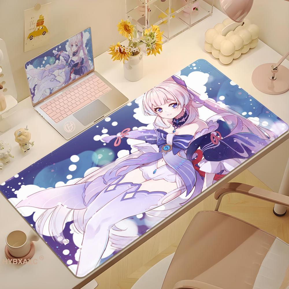 HYBXAXC Gaming Mouse Pad Home Computer Keyboard Mat Laptop Soft Anti-slip Table Mat XXL Genshin Impact Kokomi Custom Mousepad