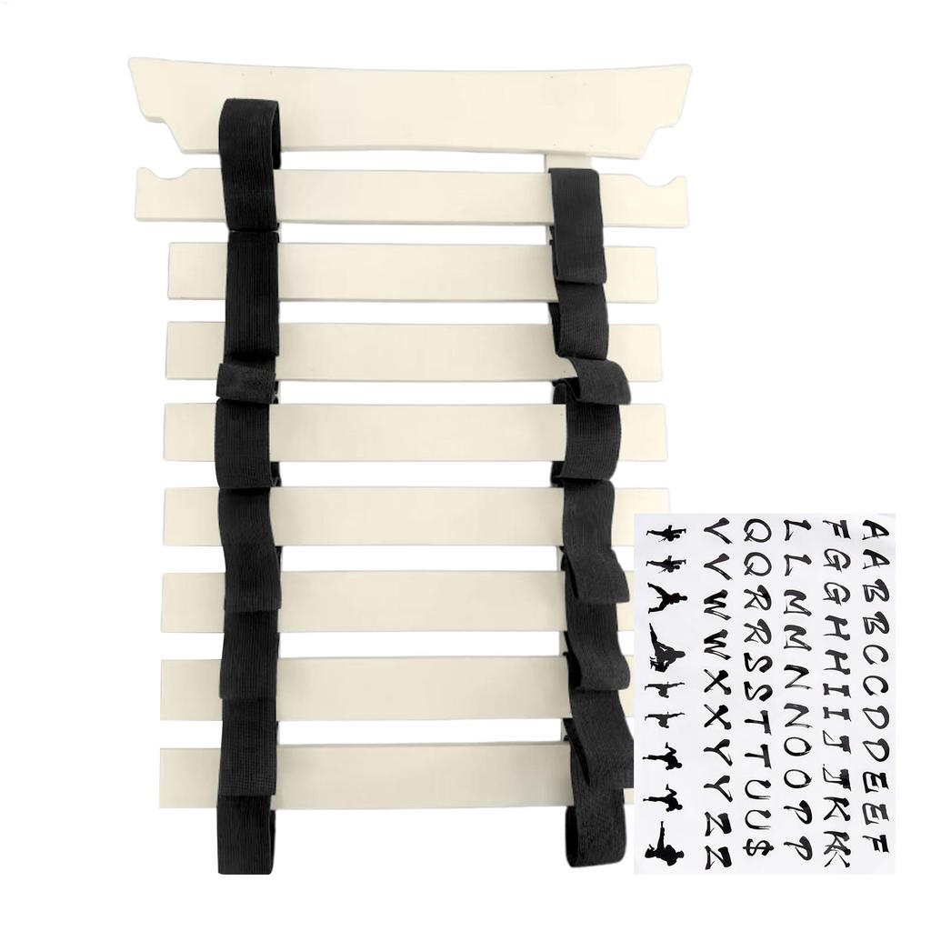 Karate Belt Display Holder Martial Arts Belt Display Holder with Hanger and Stickers No Assembly Required Storage Rack for Teens