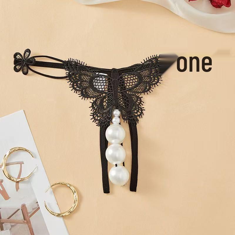Women's Extra Large Pearl Massage Crotchless Temptation Thong