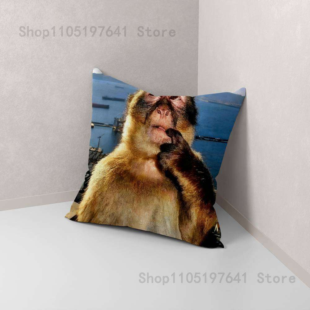 Funny Cute Monkey Emoji Pillow Case For Sofa Decor Car Office Room Printing Cushion Cover Decorations and Protector