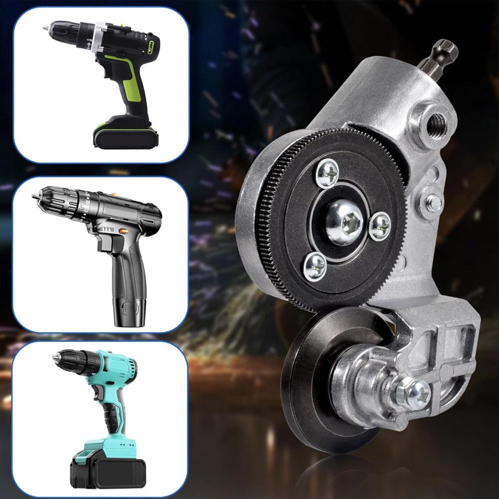 Stainless Steel Plate Cutter Electric Drill to Metal Shearer Converter Attachment for Iron Copper Aluminum with Titanium Gears