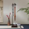 Chinese Tranquility Brush Pen Holder with Wooden Base Calligraphy Rest Ink Hanger Metal Writing Brush Holder School Stationery