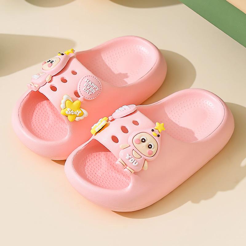 2026New children s summer sandals for boys and girls, non-slip indoor slippers for home use and bathing, suitable for toddlers and young children 24-25Code（Inner Length1 розовый