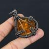 Natural Baltic Amber Gemstone Handmade Copper Wire Wrap Pendant 2.17" O1w20