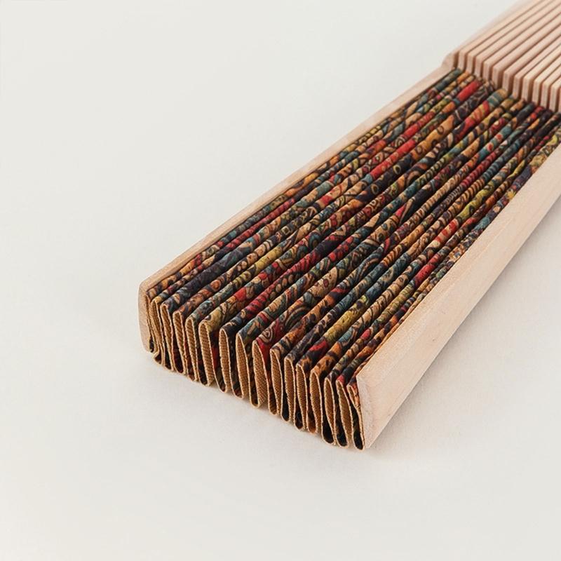 Sophisticated Colorful Checkered Pattern Hand Fan Vintage Ethnic Styles Folding Fan for Performances and Collection