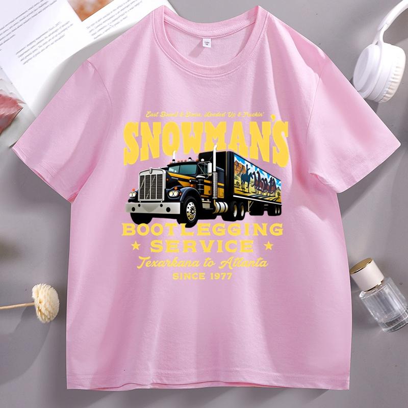 Vintage Snowman's Bootlegging Service T-shirt Truck Driver Funny Graphic T Shirts Round Neck Tee Shirt Homme Tops