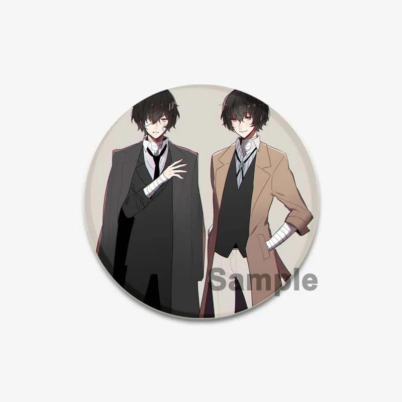 32/44/58mm Bungo Stray Dogs Pin Agency Atsushi Nakajima Dazai Osamu Soft Button Decorative Handmade Hat Badge Gift Accessory