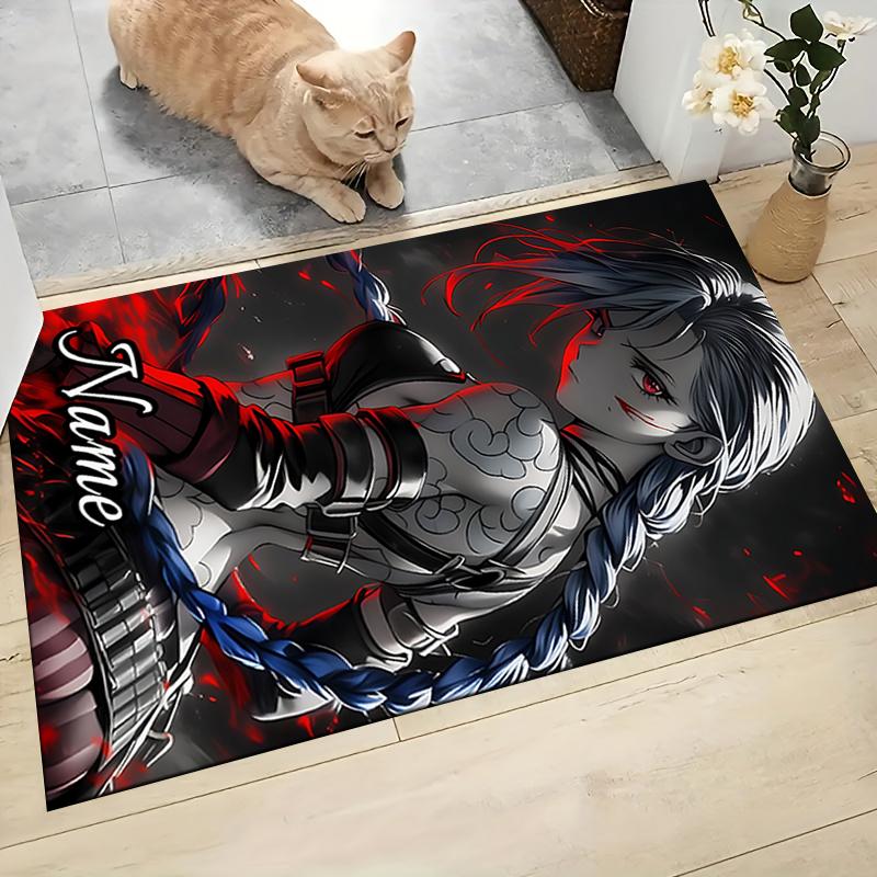 Custom Name "Flame Warrior's Name" Carpet Rug Customizable Soft Washable Anti-Slip Home Living Room Sofa Mats Personalized Rug. 0909149