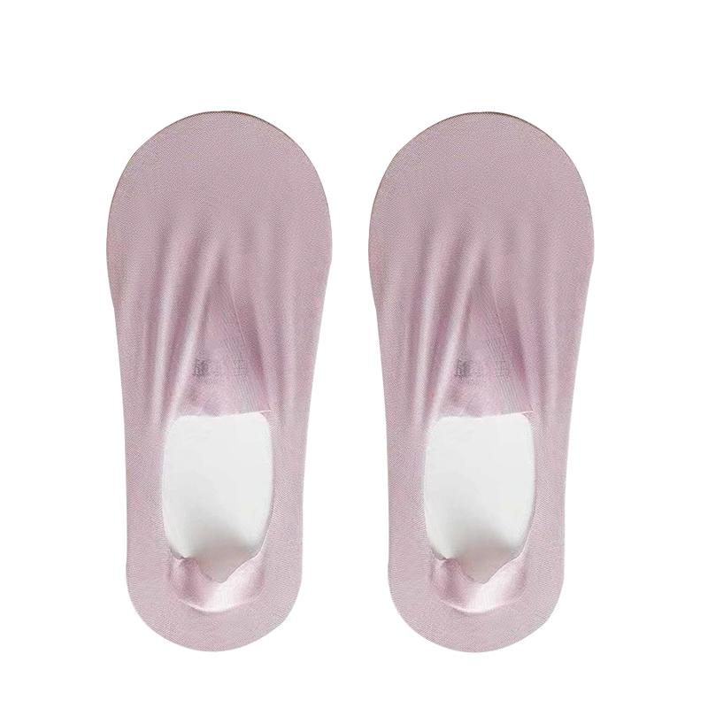 1 Pairs Socks Women's Summer Ultra-thin Invisible Low Cut Silicone Anti-slip Mesh No Show Ice Silk Solid Boat Socks