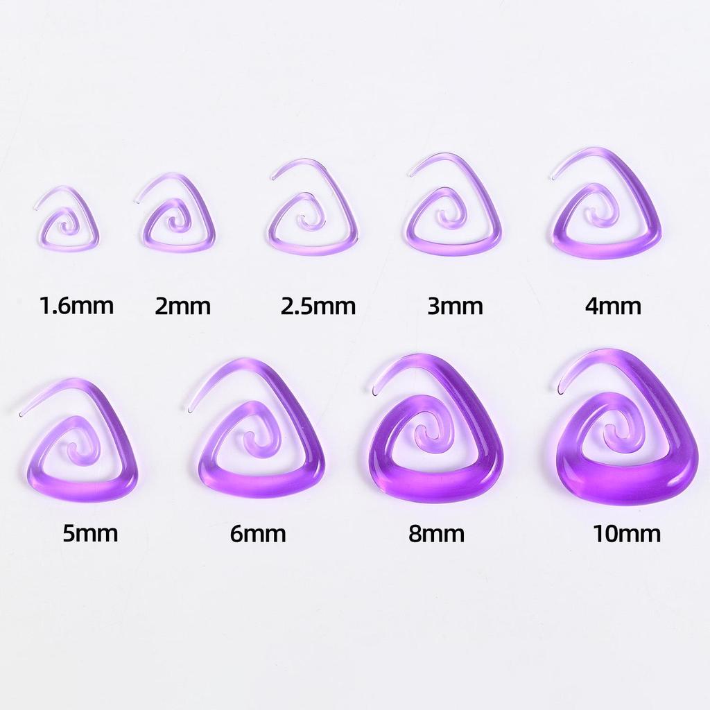 Acrylic Heart & Triangle Ear Plugs – Colorful Piercing Jewelry In Multiple Sizes