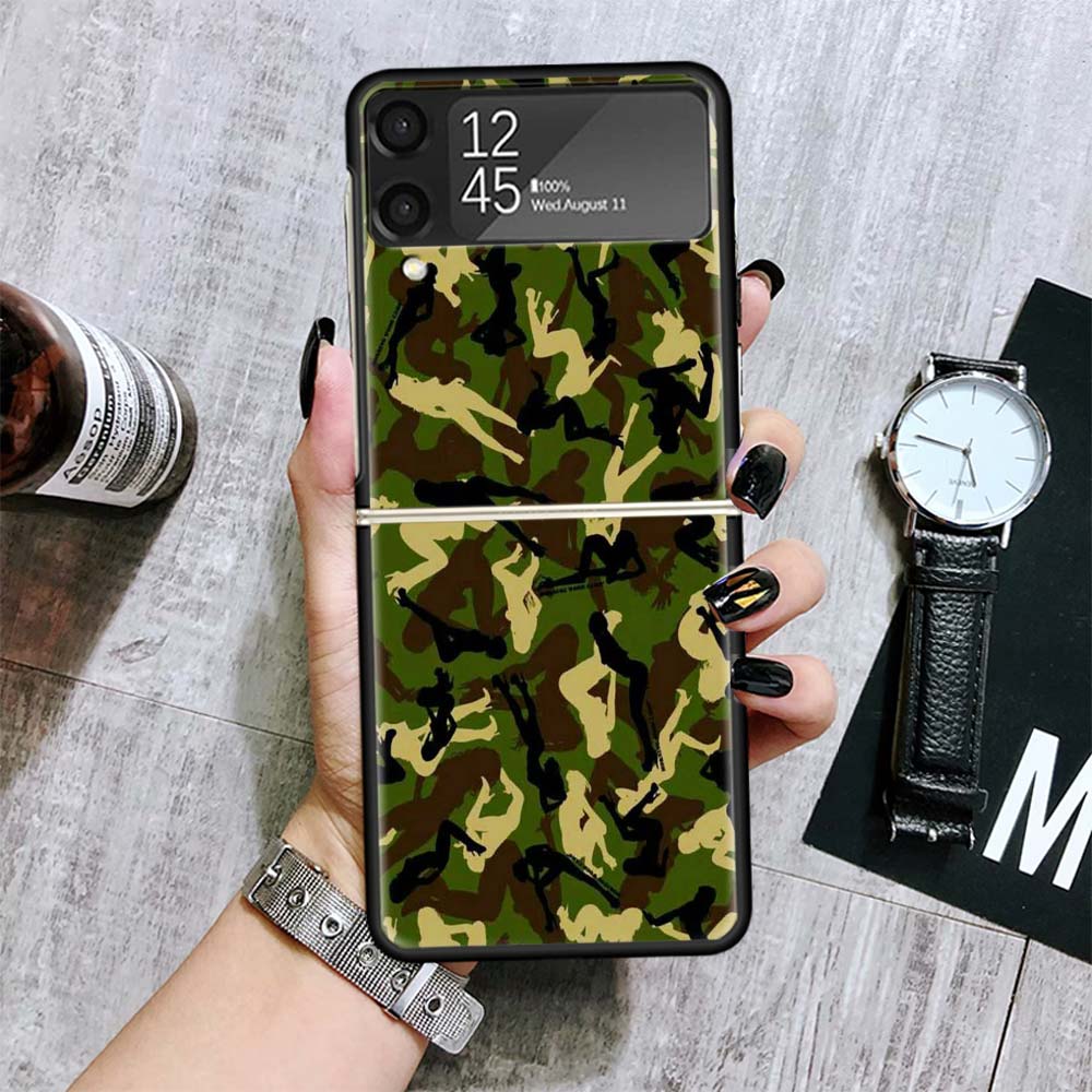 Camouflage Military Cases For Samsung Galaxy Z Flip 4 5 6 7 3 Z Flip7 Flip6 Flip4 Flip5 Flip3 5G Hard Shockproof Fundas Cover Ga