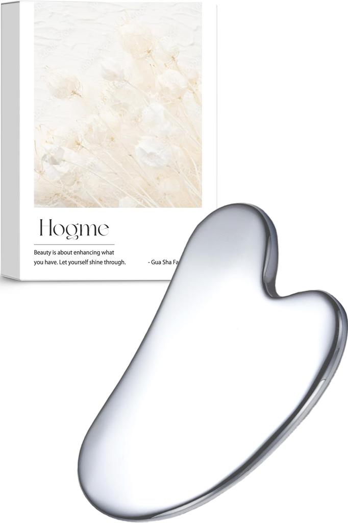 Hogme Gua Sha Heart-Shaped Terahertz Gua Sha Plate for Scalp Massage, Face Slimming, and Full Body Use