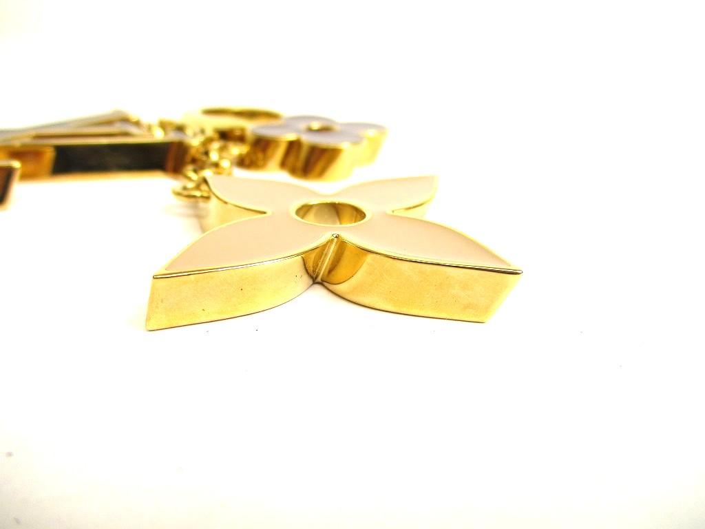Authentic LOUIS VUITTON Gold Bag Charm Key Holder Sac Fleures du #a945  Refurbished