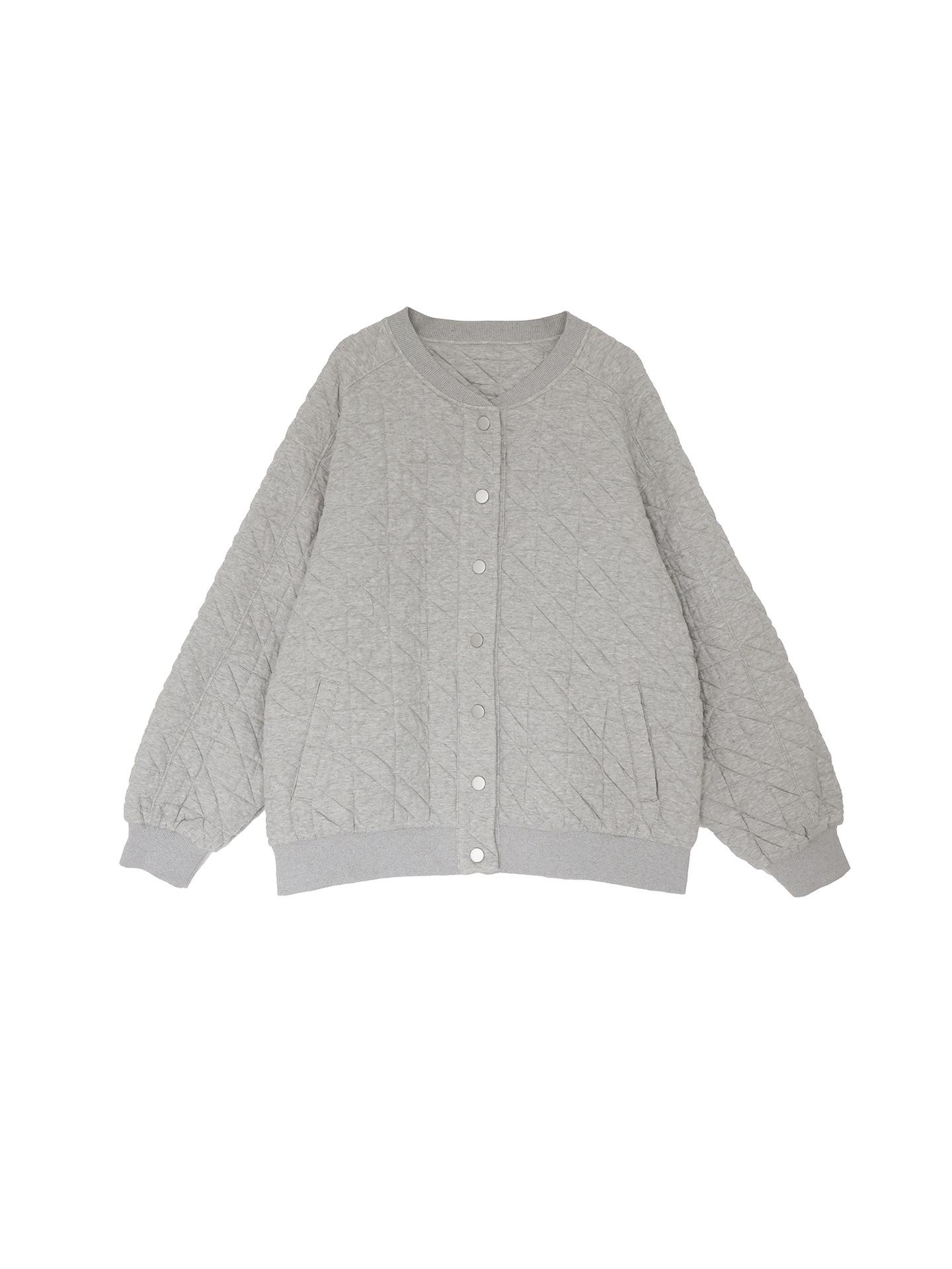 

Plus Size Women s Korean Style Diamond Pattern Cotton Jacket - Winter 2025, Warm Light Gray, Loose Fit 2XL (70-85 kg) світло-сірий колір
