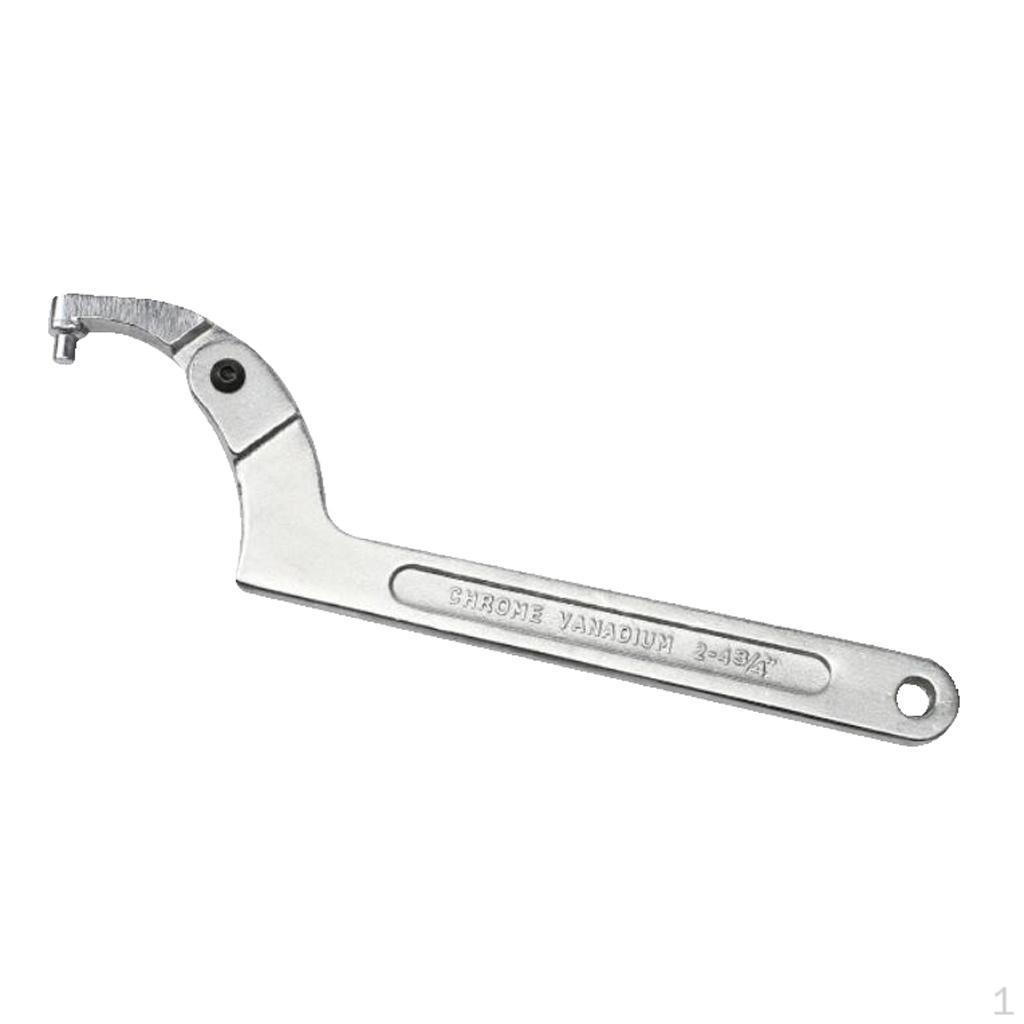 Hook Wrench for Nut, Side Adjustable Spanner, Universal C Spanner 19-51mm Round Head