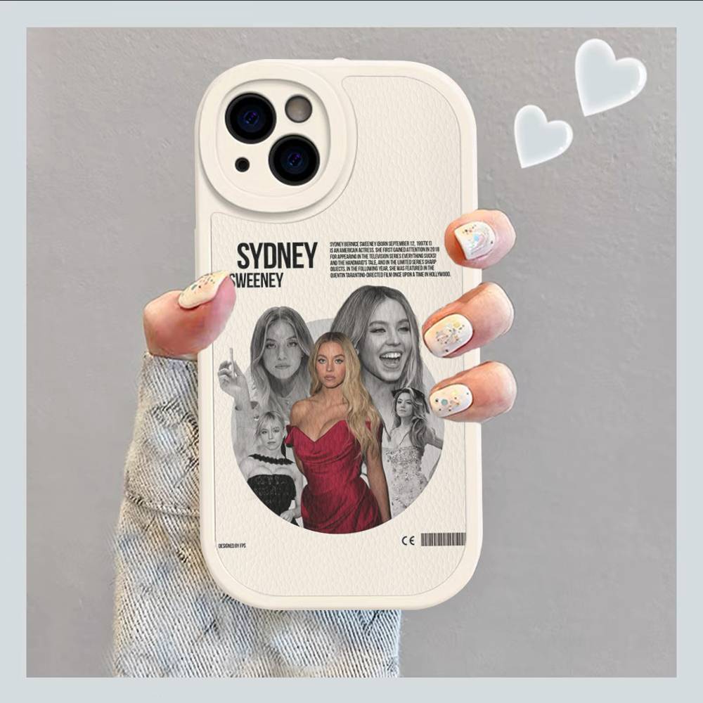 Sängerin Sydney S-Sweeney Leder Handyhülle Für Iphone 16 15 14 Plus 13 12 11 Pro Max Hülle