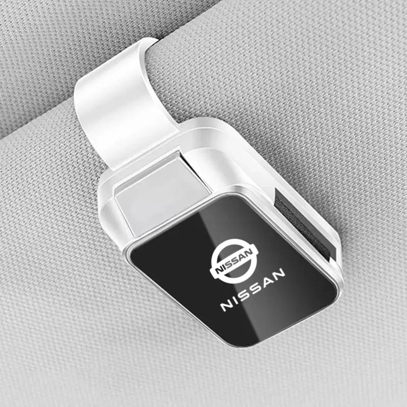 

Car Sticker Car Sunglasses Clip Card Ticket Holder Sun Visor For Nissan Rogue Pathfinder X-Trail GTR Note Qashqai Juke Patrol білий