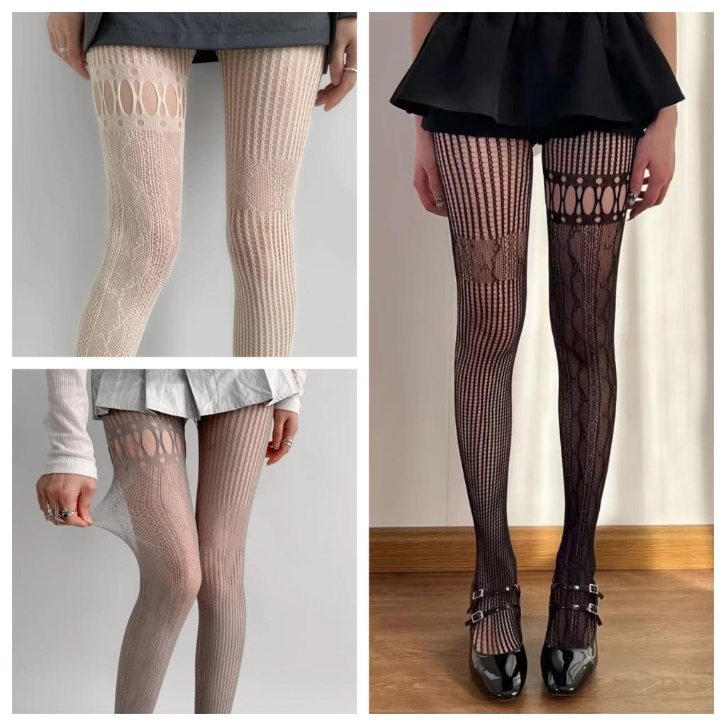 Daily Asymmetric Punk Stockings Hollow out Fishnet Stocking Sexy Pantyhose