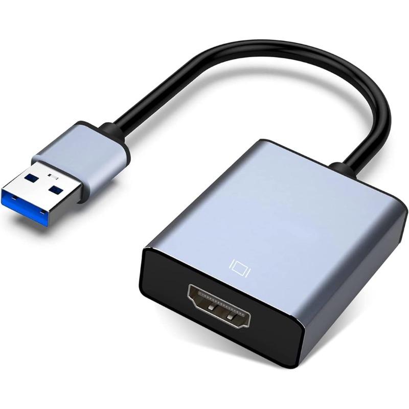 

Адаптер NOBVEQ USB-HDMI, USB 3.0/2.0-HDMI для нескольких мониторов 1080P, совместимый с Windows XP/7/8/10/11 - серый