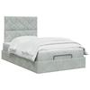 Ottoman Bed with Mattress and LED Light Gray 120 x 200 cm Velvet