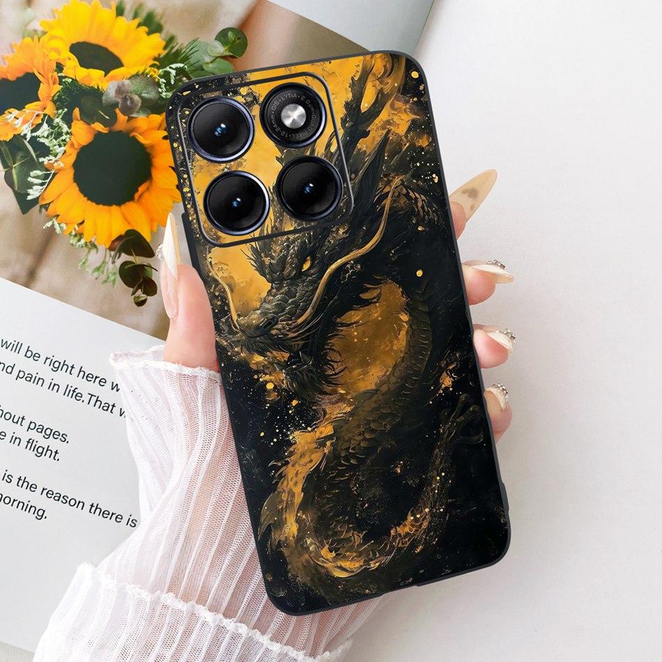 For Motorola Edge 70 Fusion Cool Dragon Tiger Pattern Phone Case For Motorola Edge70 Fusion 5G XT2605 Black Silicone Soft Bumper