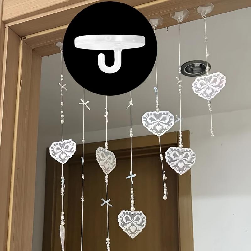 9/18Pcs Ceiling Hanging Mini Hook Self Adhesive No Drilling, Traceless Storage Hooks, Multi-Purpose For Bedroom Dormitor
