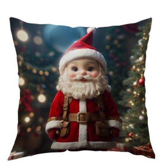 

Christmas Pillow Cover Holiday Decoration Oil Painting Style Realistic Sofa Cushion Cover Bedroom Pillow 45*45cm