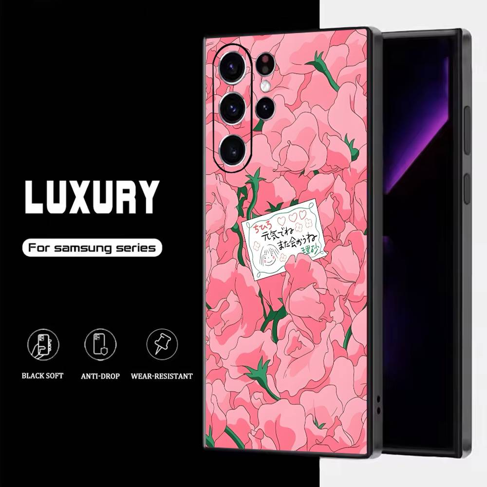 

Чехол для телефона S-Spiriteds-Flower-A-Away для Samsung S25,S24,S23,S22,S21,S20,S10,Ultra,Plus,Lite,FE, Мягкий силиконовый черный чехол Samsung S24fe