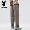 Playboy Men's Loose Straight Cotton Casual Pants