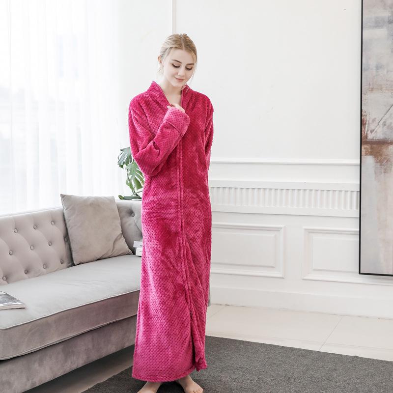 Flanell-Bademantel für Paare: Verdicktes, Überlanges, Übergrößen-Nachthemd für Männer und Frauen