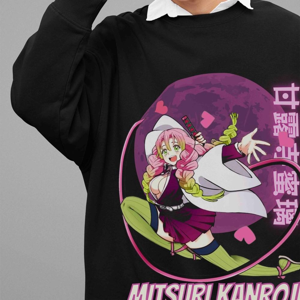 

Demon Slayer Sweatshirt Mitsuri Kanroji Sweater Kimetsu No Yaiba Unisex Pullover 4XL