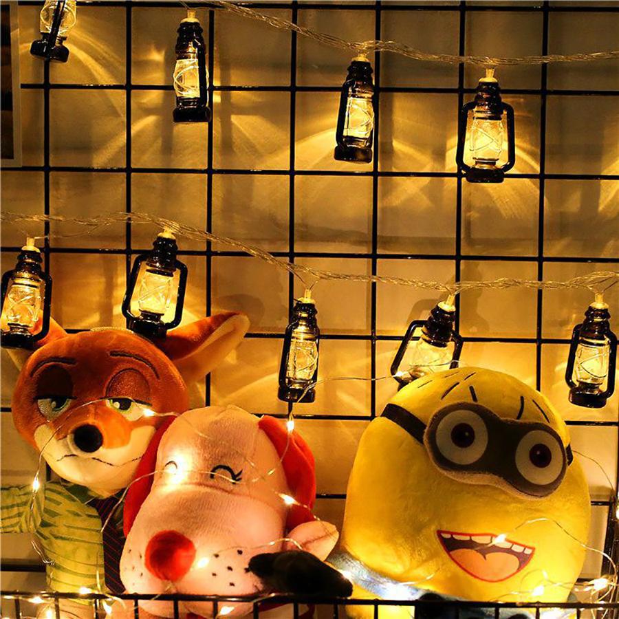 

Outdoor camping retro LED kerosene lamp string horse light string camping tent decoration atmosphere light 1.5m 10led-usb теплый белый