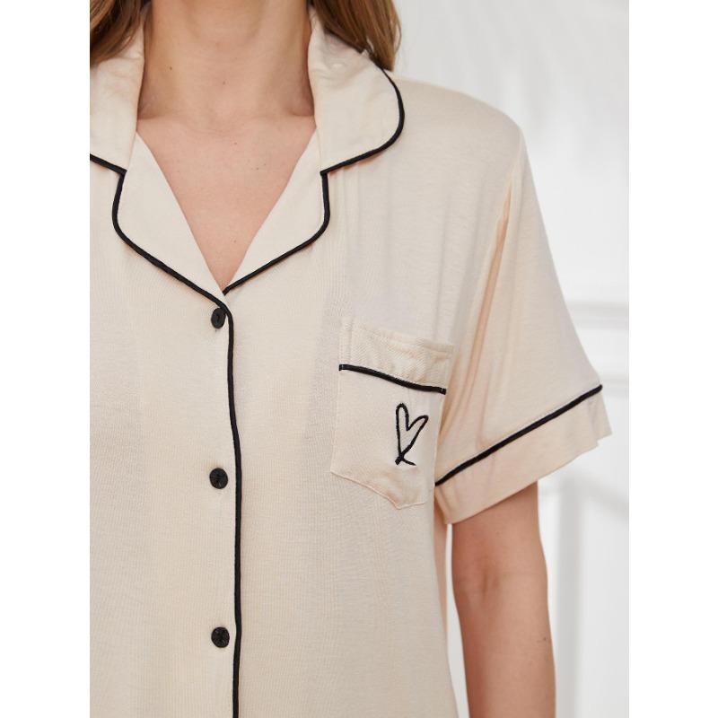 Homewear Sets Cardigan Short-sleeved Shirt Shorts Summer Pajamas for Women
