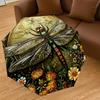 1PC Dragonfly FlowersAutomatic Open/Close Umbrella with Windproof, 8-Rib Sturdy Canopy, Durable Ribs, Fashionable Design, Outdoor Accessory, Fun Prin,