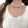 Super Fairy Atmosphere Multi-layer Flower Pearl Fringed Necklace Women's Fashion Exquisite Neck Chain Choker Premium Collarbone Chain