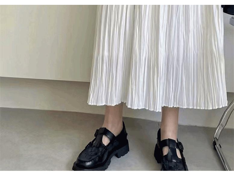 High Waist Pleated A-Line Midi Skirt - 2025 Slimming, Solid Color, Versatile Design