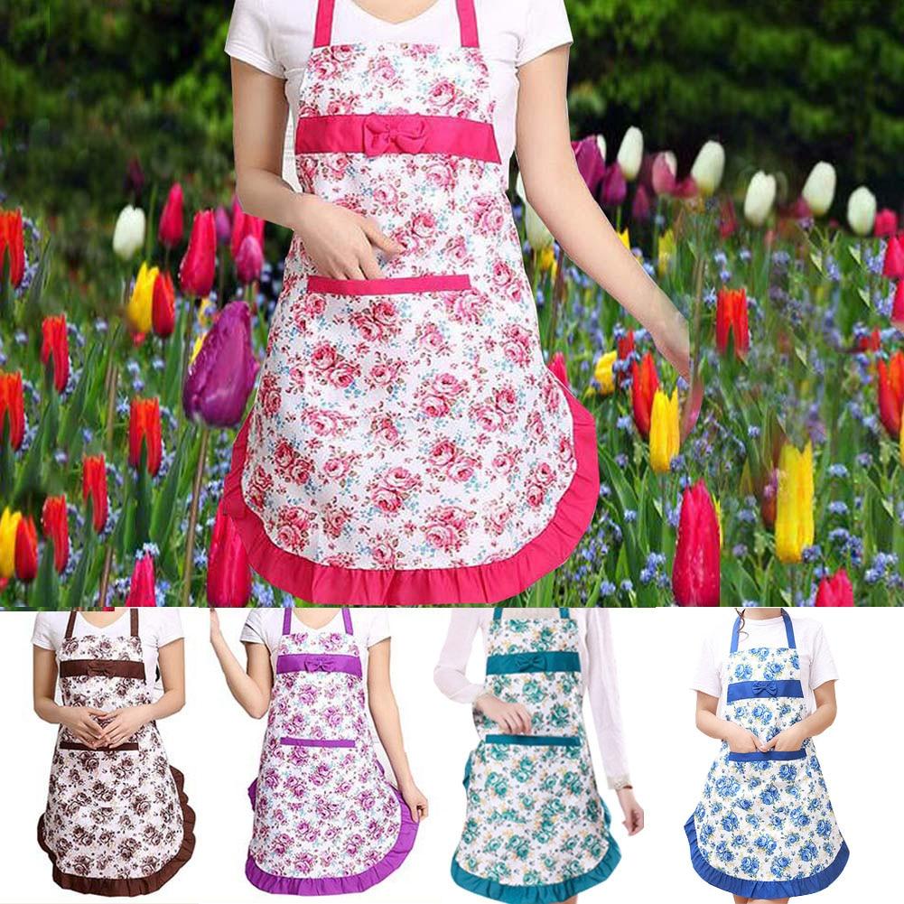 Grembiule Da Cucina Donna 2 Pezzi – Floreale Con Tasca Grande – Morbido E Resistente Per Cucinare – Elegante E Femminile