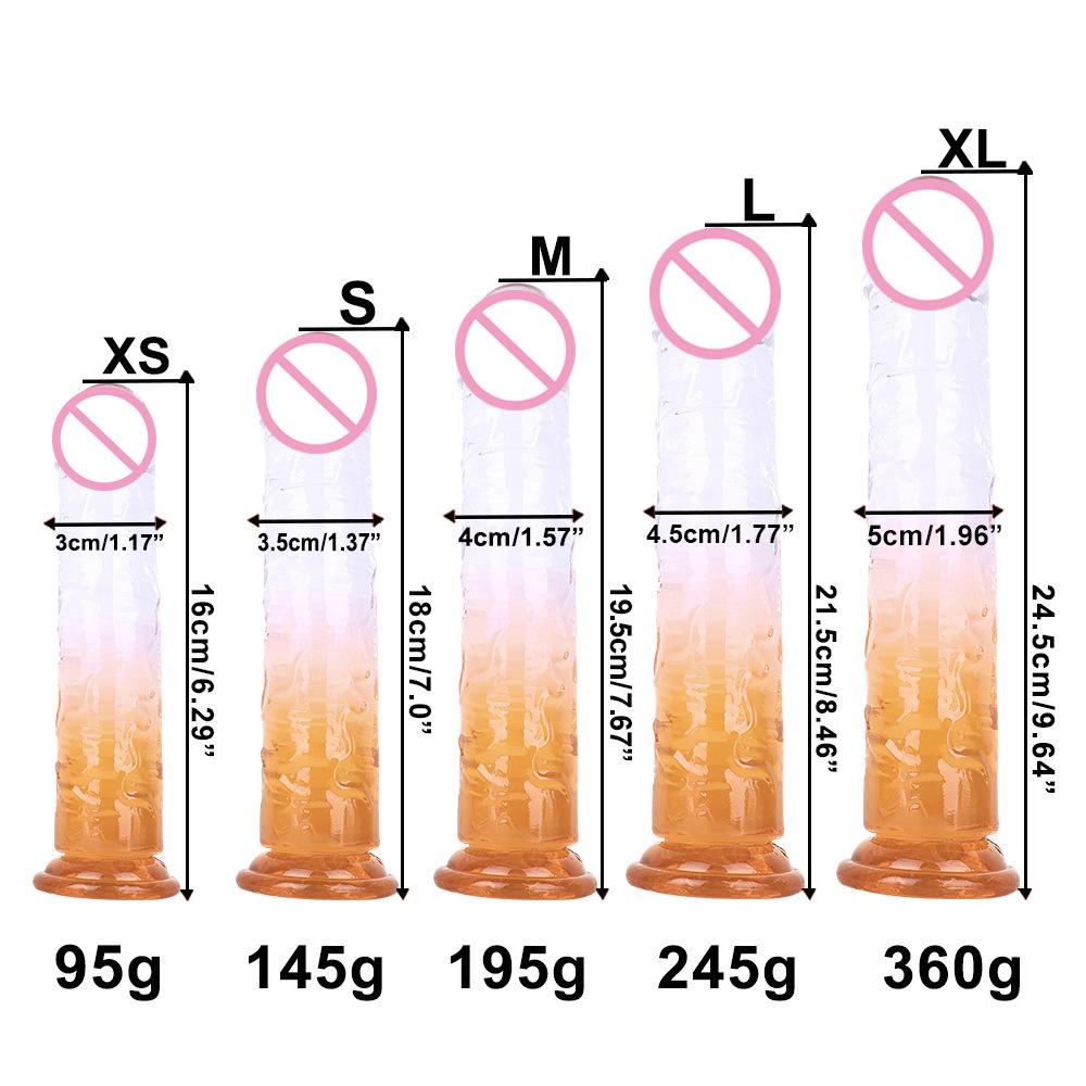 Transparent Two-Color Glass Dildo Simulation Penis Female Mixed Color Masturbation Devices Adult Sex Product