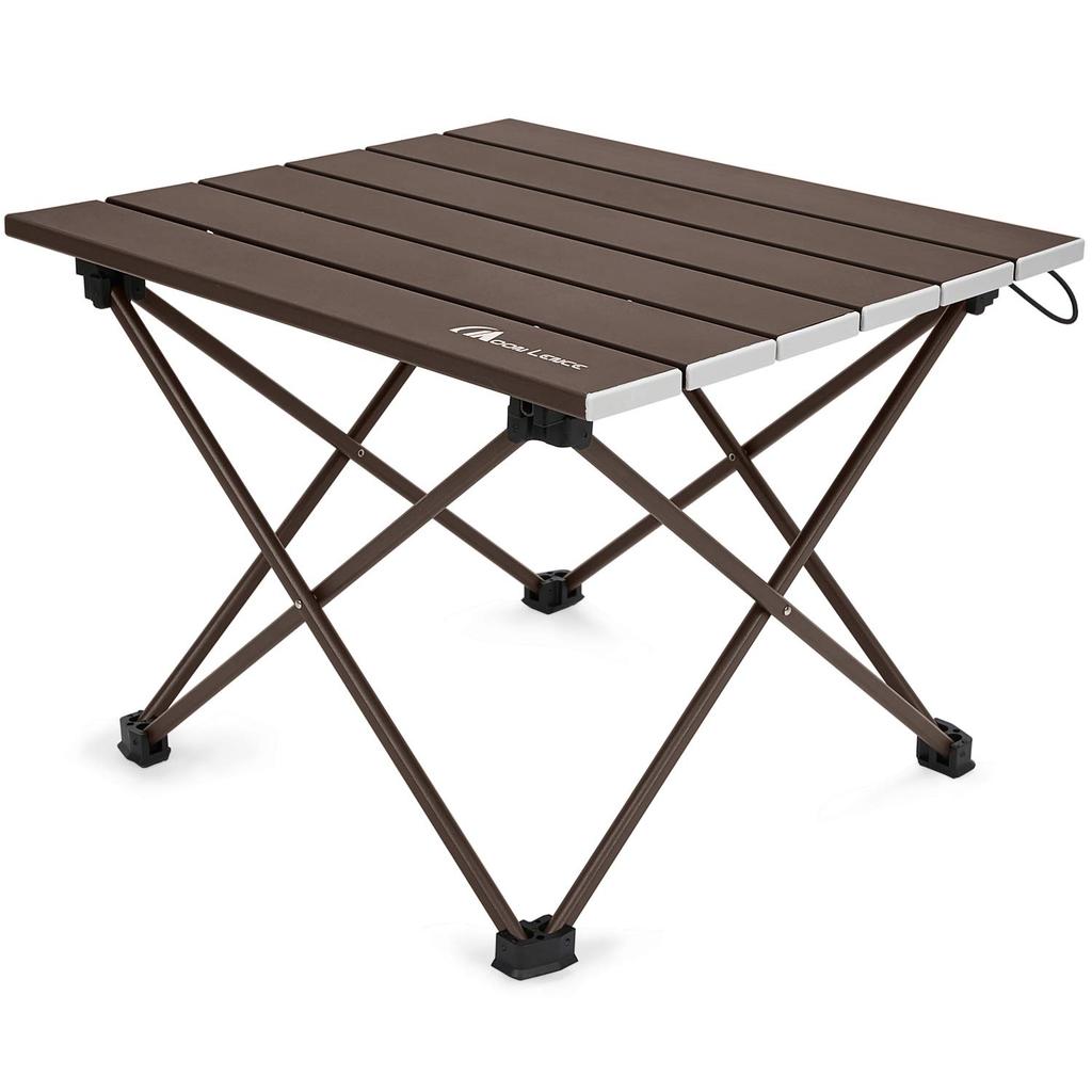 MOON LENCE Aluminum Alloy Camping Ideal for Outdoor with Storage Size Small Roll-Up Table, Hiking, BBQs, Foldable, Compact, Ultra-Lightweight, Bag,