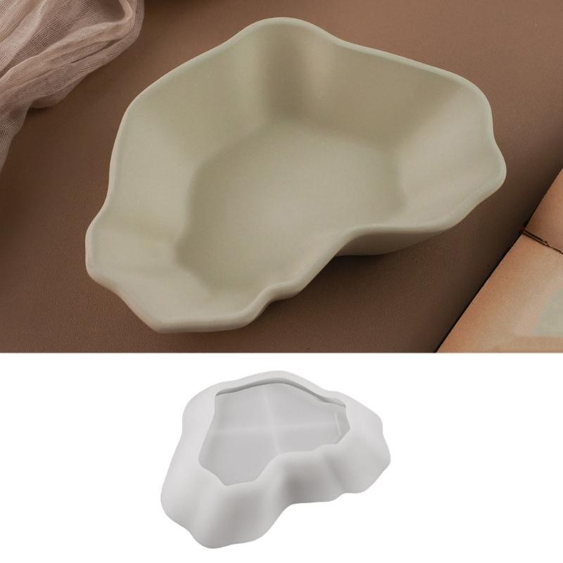 Molde de Silicone Artístico de Forma Irregular Molde para Tigela Feita à Mão Adequado para Entusiastas Criarem Tigelas e Bandejas de Resina