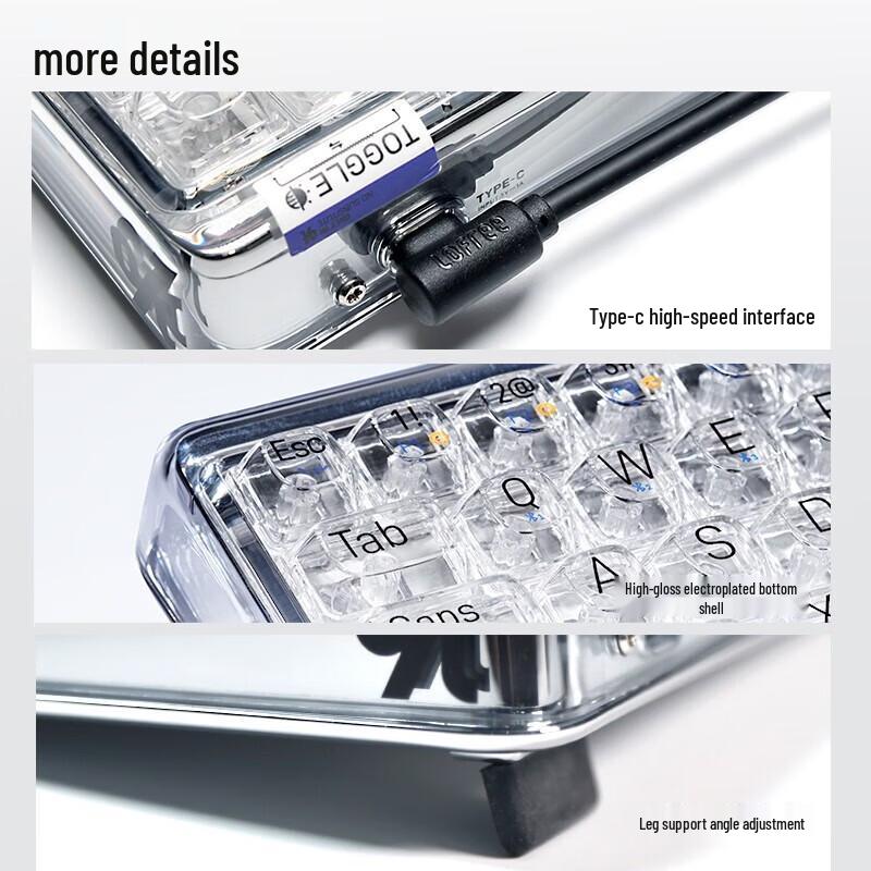 LOFREE Transparent 1% Dual-Mode Wireless Mechanical Keyboard