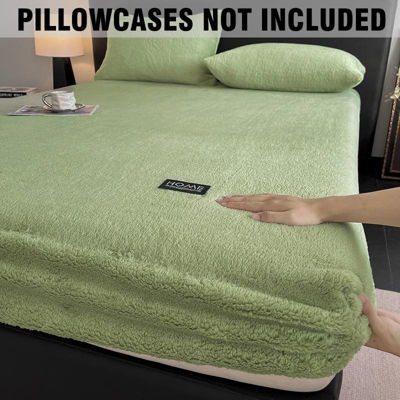 Coral Fleece Bed Cover Fitted Bed Sheets Soft Elastic Adjustable Bedspread Mattress Cover Protector Winter Keep Warm 1Pc