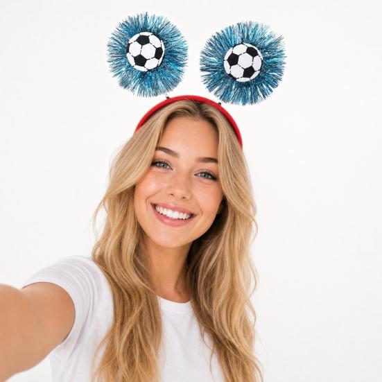 Football Headband with 3D Football Patch Anti-Slip Comfortable Hair Hoop for Adults