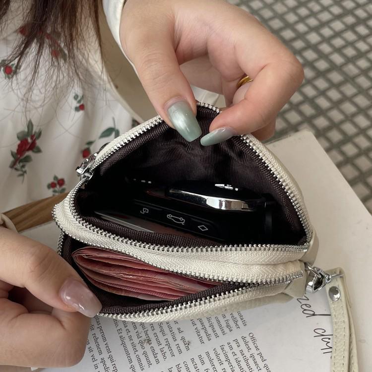 Women's Minimalist Genuine Leather Coin & Key Purse - Double Zipper Design for Lipstick & Coin Storage (2025 Edition)
