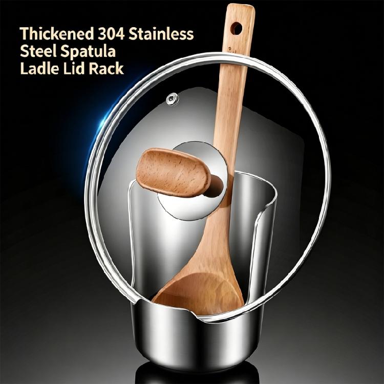Stainless Steel Pot Lid Holder and Spoon Rest, Freestanding Kitchen Countertops Utensils Stand Tray for Meal Preps, Cooking, and Daily Counter Use