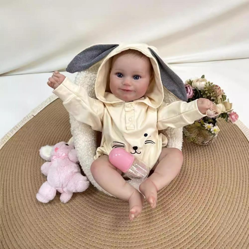 Wahrheit Wie 50 cm Stoffkörper Reborn Babypuppen Maddie Weiche Haptik Realistische Babypuppen mit 3D Hochfarbig Bemalter Haut Lebensechte Neugeborenenpuppen für Kinder